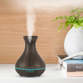 

EASEHOLD RU 400ml Aroma Essential Oil Diffuser Ultrasonic Air Humidifier Wood Grain 7 Color Changing LED Light Electric Aroma