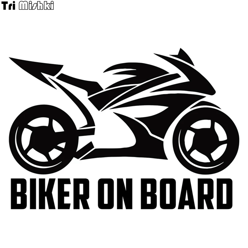 Tri Mishki 14x20cm biker on board funny car sticker Windscreen Vinyl