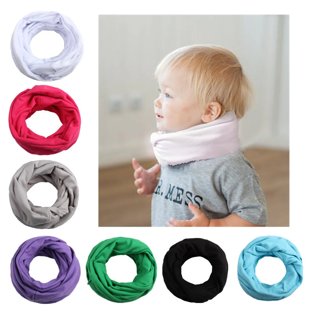 

Huang #P501 2019 NEW FASHION Spring Autumn Winter Boys Girls Collar Baby Scarf Cotton O Ring Neck Scarves rings Drop Shipping