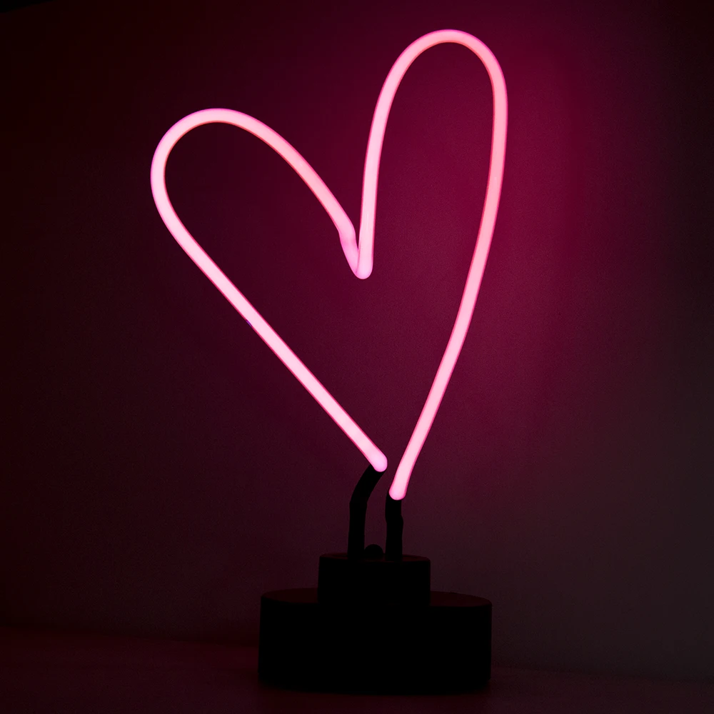 Неоновая световая вывеска CHIBUY в форме сердца стеклянная трубка скульптурная