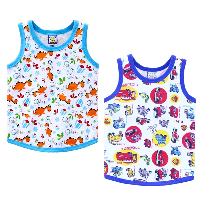 Children 100% Cotton Boys O Neck 2 Pieces/lot Sports Baby Summer Clothes kids undershirts for birthday gifts boys short sleeve shirts