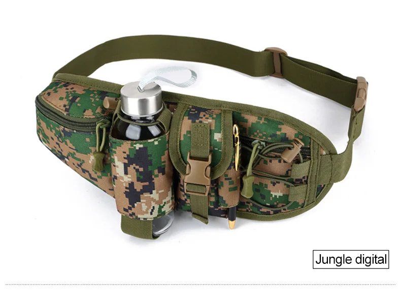 Поясная Сумка для туризма армейский водонепроницаемый рюкзак треккинг тактический камуфляж военная сумка мобильный кошелек чехол для телефона XA913WD - Цвет: Jungle Digital