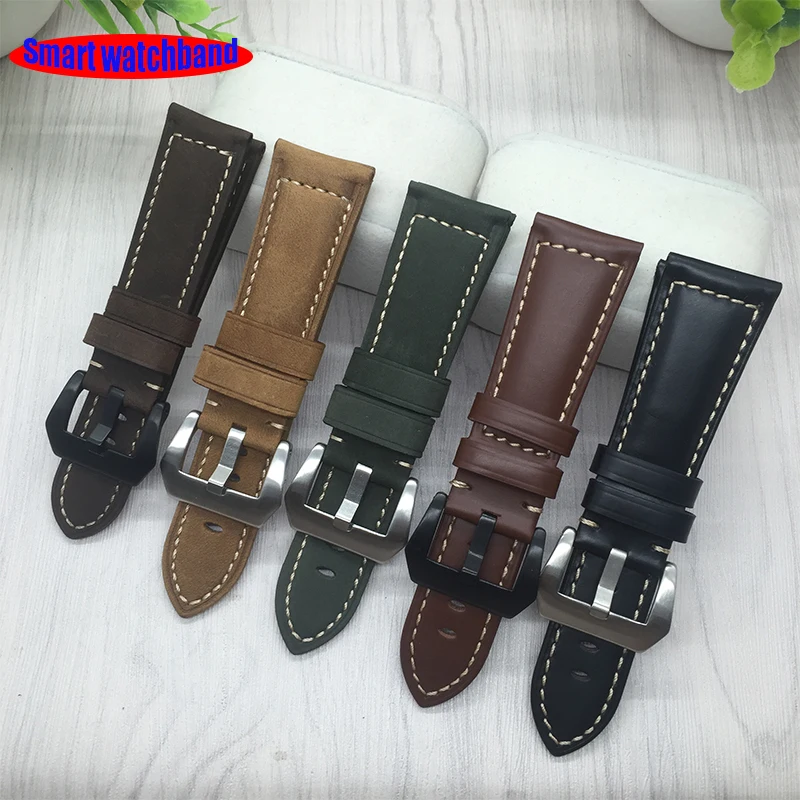 Quality Genuine Leather Watchband For Garmin Fenix 3 26mm Mens Leather font b Watch b font Quality Genuine Leather Watchband For Garmin Fenix 3 26mm Mens Leather font b Watch b font