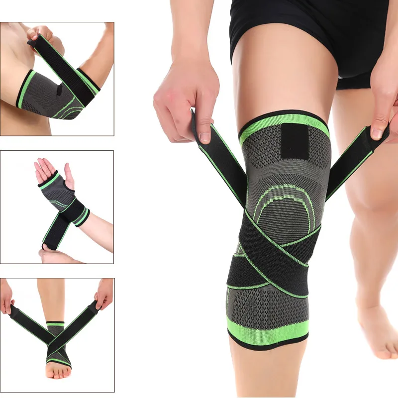 3D Compression Sleeve Wrist/Elbow/Knee/Ankle Support Brace Strap Protector Pads Bandage Running Basketball |