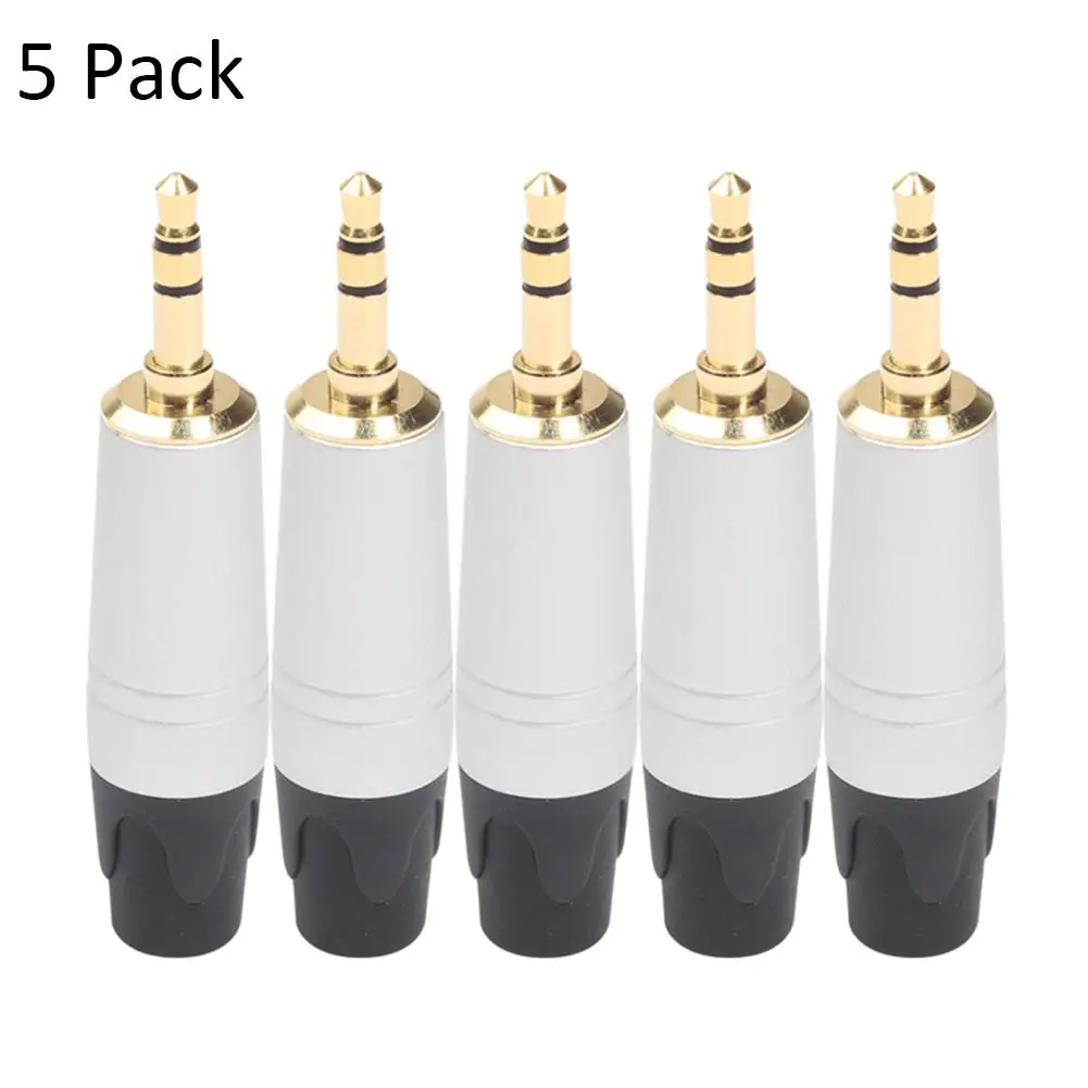 

5pcs 3.5mm 1/8 '' Stereo 2/3/4 Pole Audio Jacks Earphone Plug HiFi DIY Headphone Gold Plated Wire Solder Connector