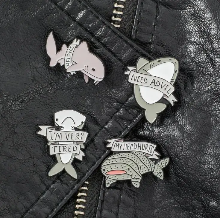 

Diving accessories Cartoon marine life BROOCH BADGE diving suit with cute style Shark, whale, shark and hare