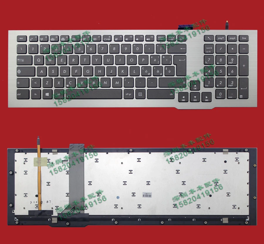 

News laptop keyboard for ASUS G75 G75VW G75VX G75V ITALIAN/JAPANESE/LANTIN SPANISH/SPANISH/SWISS/US/DANISH/NORWEGIAN layout