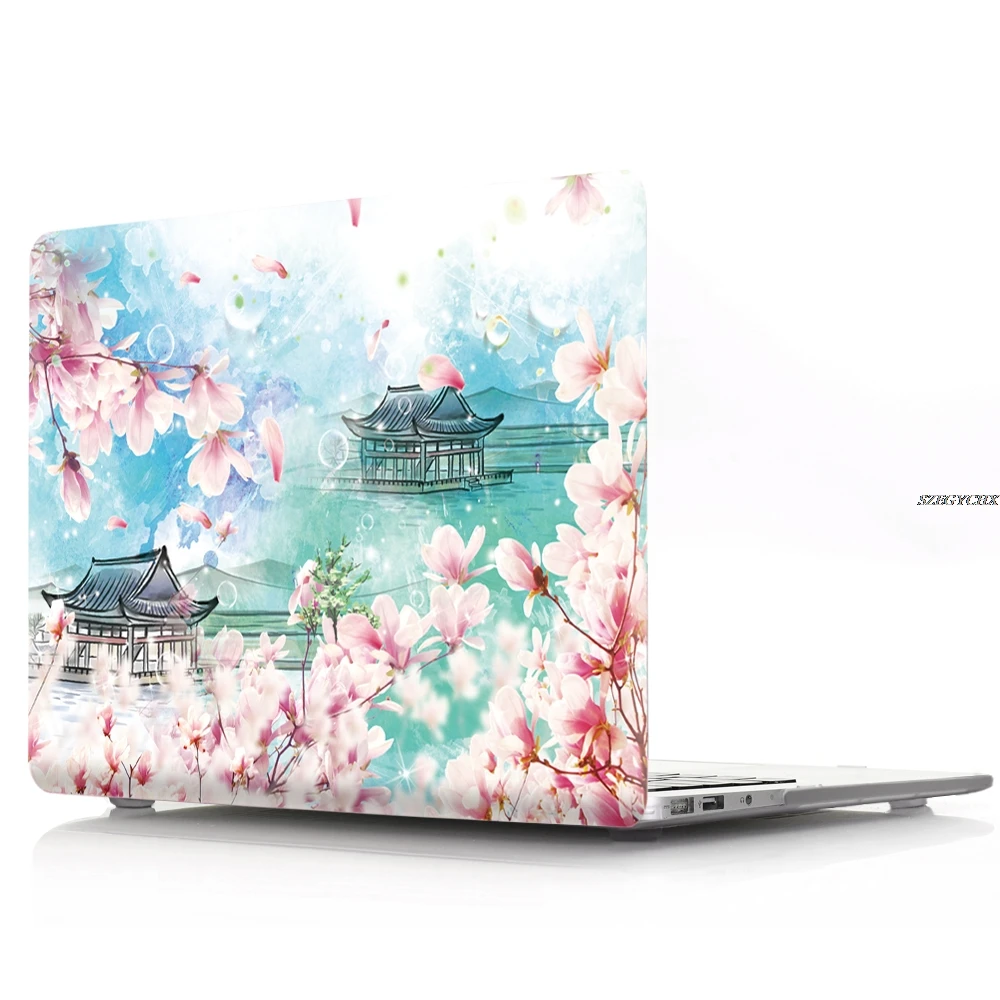 Чехол для ноутбука с изображением цветущей вишни для Macbook Air Pro retina 11 12 13 15 13,3 Touch Bar для mac book New Air 13 A1932 жесткий чехол