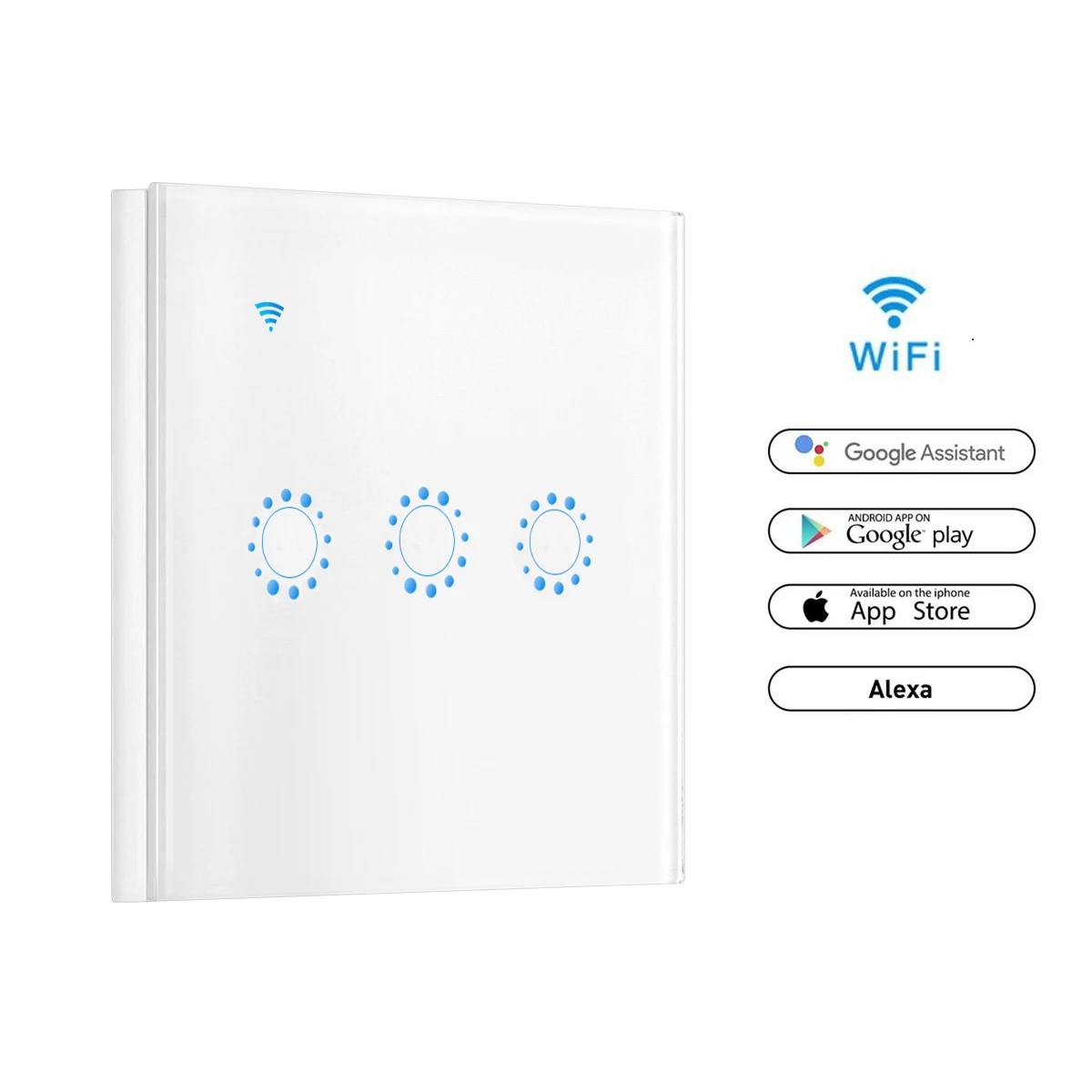 WiFi сенсорный настенный выключатель света Панель 1/2/3 банды беспроводной