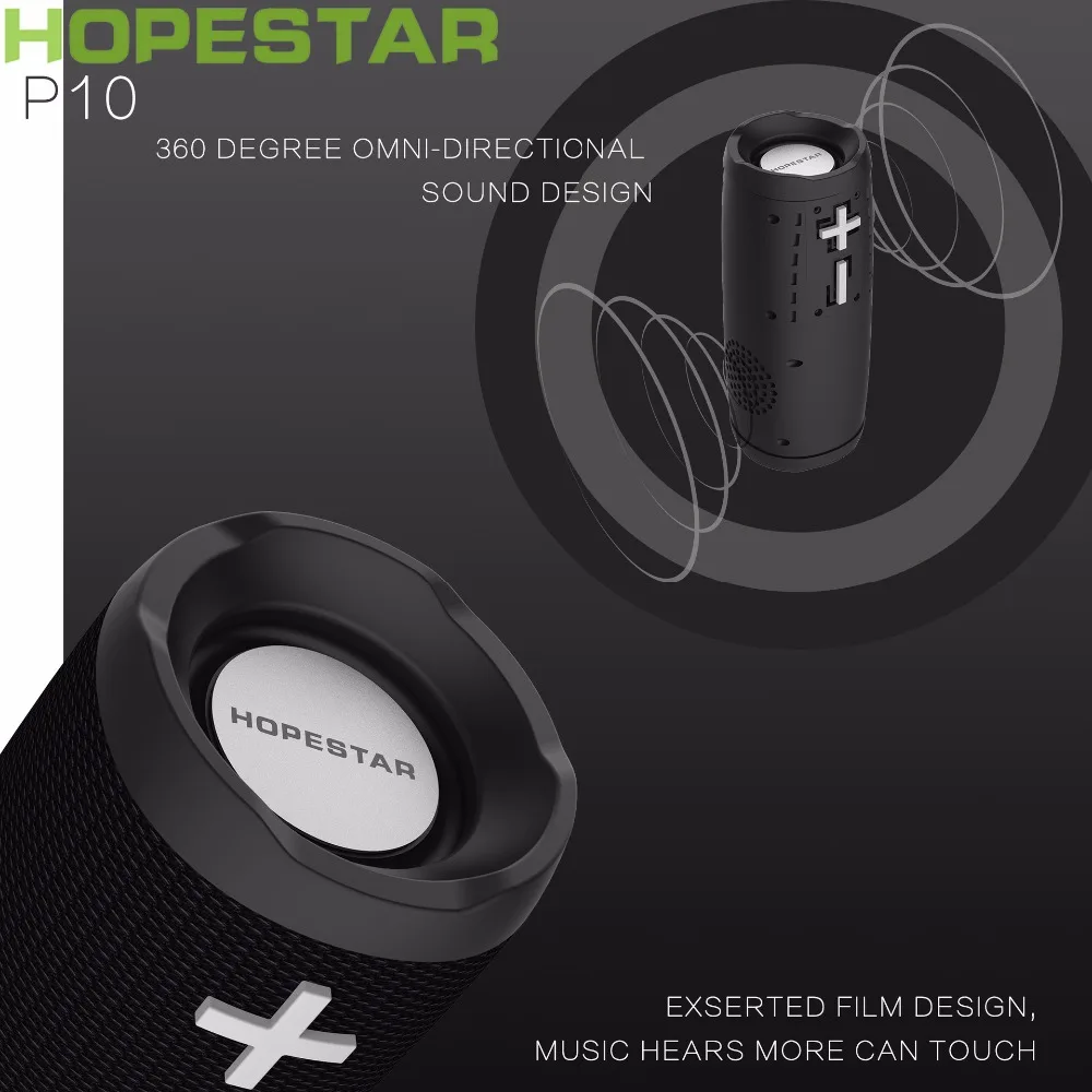 HOPESTAR P10 Портативный беспроводной Bluetooth 4,2 динамик поддержка USB мощность Bnak TF fm-радио открытый 3D стерео динамик s Музыкальная Коробка