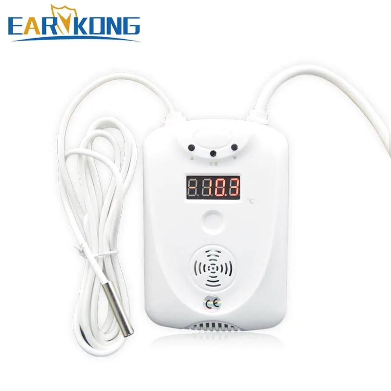 433MHz Wireless / Wired Temperature Detector For Home Security GSM