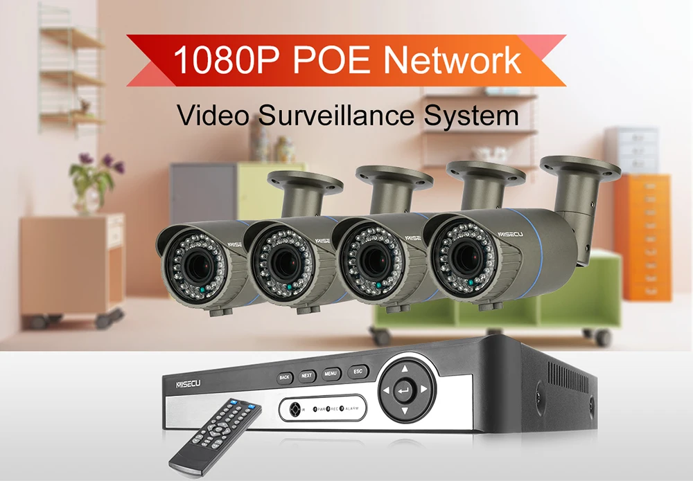 MISECU 2MP CCTV камера система 8CH POE NVR 1080P 2,8-12 мм ручной объектив 3000TVL POE ip-камера Водонепроницаемый комплект видеонаблюдения