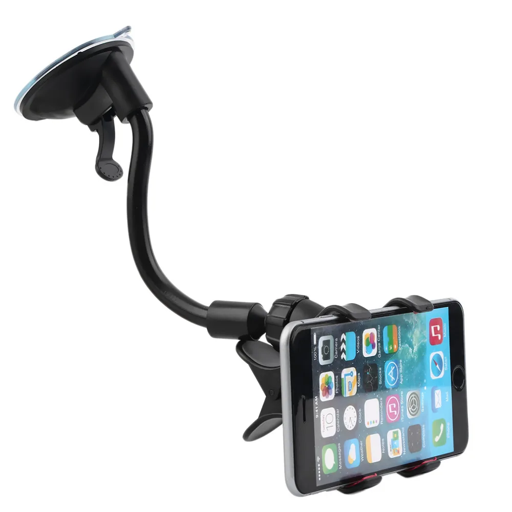 

Universal 360 Rotating Gooseneck Shape Plastic Soft Tube Suction Car Rack Holder Double V Clip FOR Mobile Phone