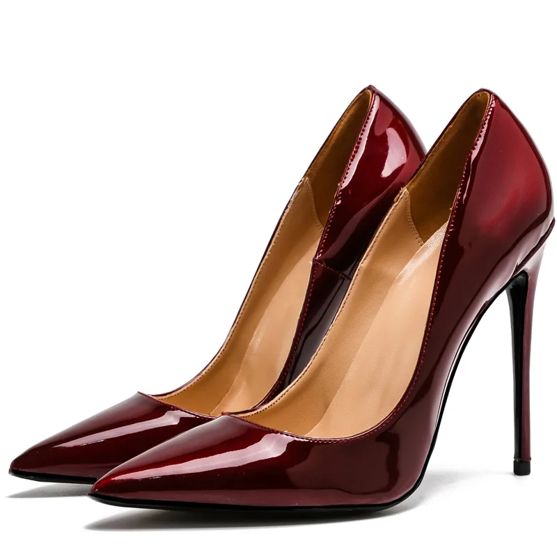 WETKISS Wine Red Stiletto Heels Women Pumps Pointed Toe Shoes Shallow  Footwear Fashion Female Party Shoes Big Size 33 45 Shoes|Women's Pumps| -  AliExpress