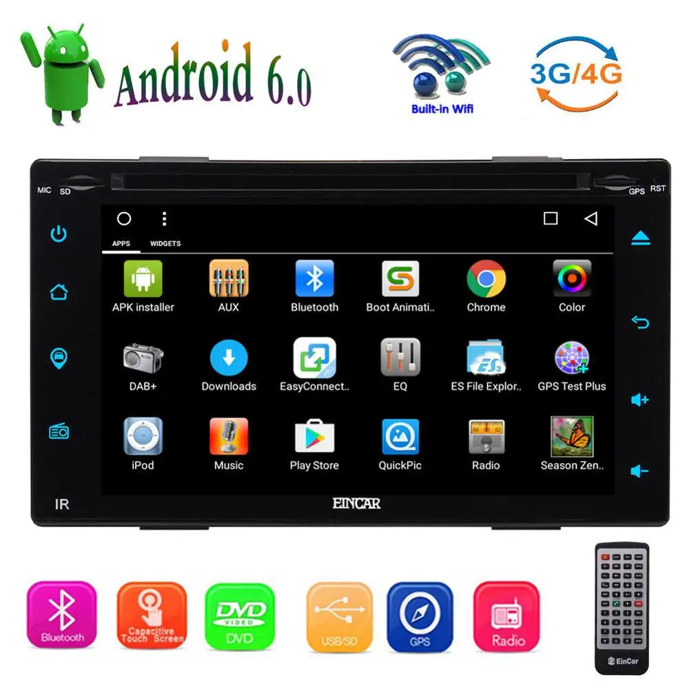 Top Double Din 6.2" Android 6.0 GPS Car Stereo Navi Radio Player Touch Screen USB SD 0 Top Double Din 6.2" Android 6.0 GPS Car Stereo Navi Radio Player Touch Screen USB SD 0
