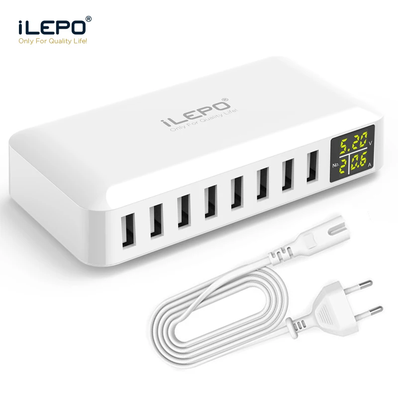 ILEPO 8-ميناء الذكية USB شاحن عالية الجودة الهاتف محطة شحن 5 V 8A ل Xiaomi هواوي سامسونج فون اللوحي قوة البنك ILEPO 8-ميناء الذكية USB شاحن عالية الجودة الهاتف محطة شحن 5 V 8A ل Xiaomi هواوي سامسونج فون اللوحي قوة البنك