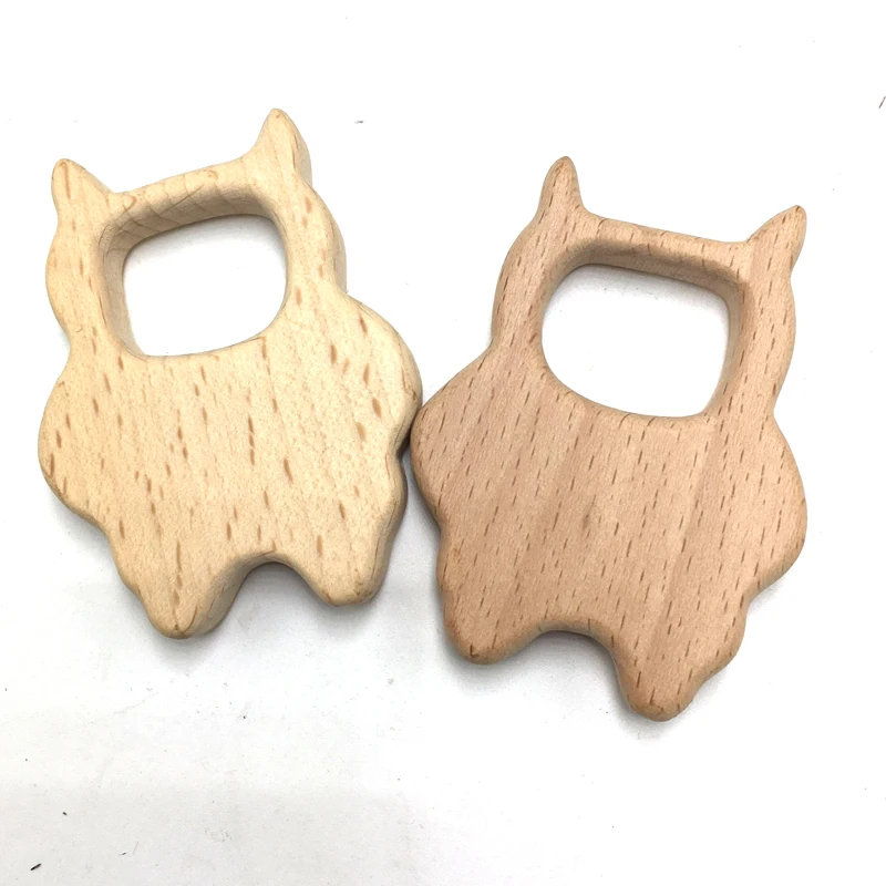 

Free shipping! 5pcs/lot Bear Shape Wooden Teether Hand Crafted Rings