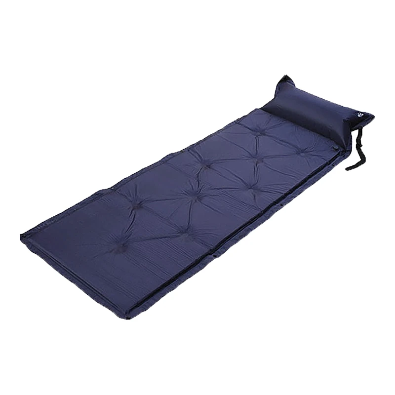 Одиночный Самонадувающийся туристический рулонный коврик/коврик надувная кровать спальный матрас+ мешок - Цвет: Blue