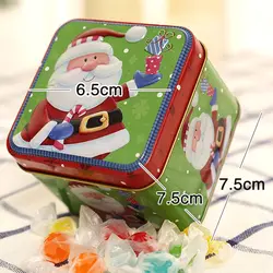 Рождественская тема мультфильм шаблон конфеты железная коробка Санта-снеговики, елки подарочные коробки для конфет