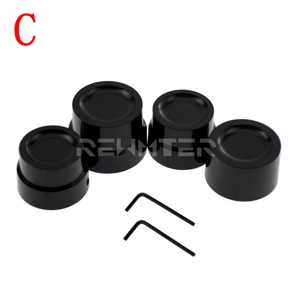 One set without logo Черная CNC Передняя гайка задней оси крышки комплект для Harley Sportster XL 883 1200 Dyna Fat Bob Street Bob Softail Touring FLHR FLHX - Цвет: One set without logo