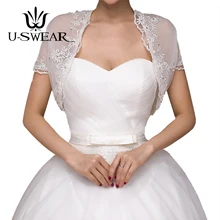 U-SWEAR Новое поступление Свадебные Куртки женские белые сетчатые мягкие кружевные с коротким рукавом Свадебные аксессуары элегантный свадебный палантин шаль