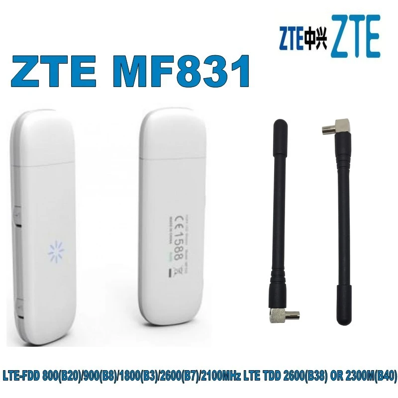 Bán Chạy Từ ZTE MF831 4G Dongle 2 Ăng Ten Ngoài Cổng LTE Modem USB Plus 2 4G Ăng Ten