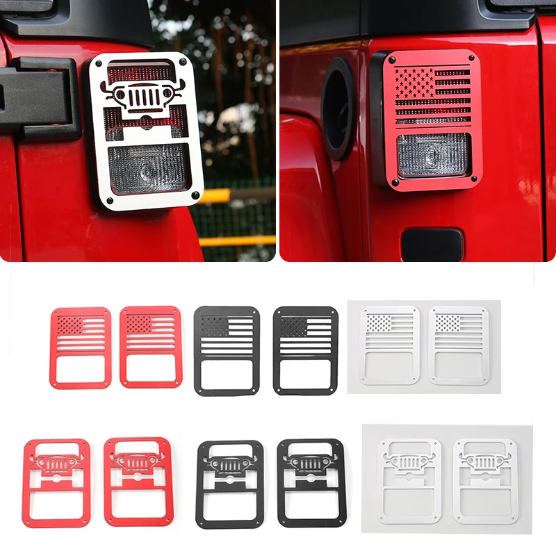 

SHINEKA Iron Tail Lamp Cover Trim Frame Rear Light Protecting Guards Sticker Fit for Jeep Wrangler JK 2007+ Car Styling
