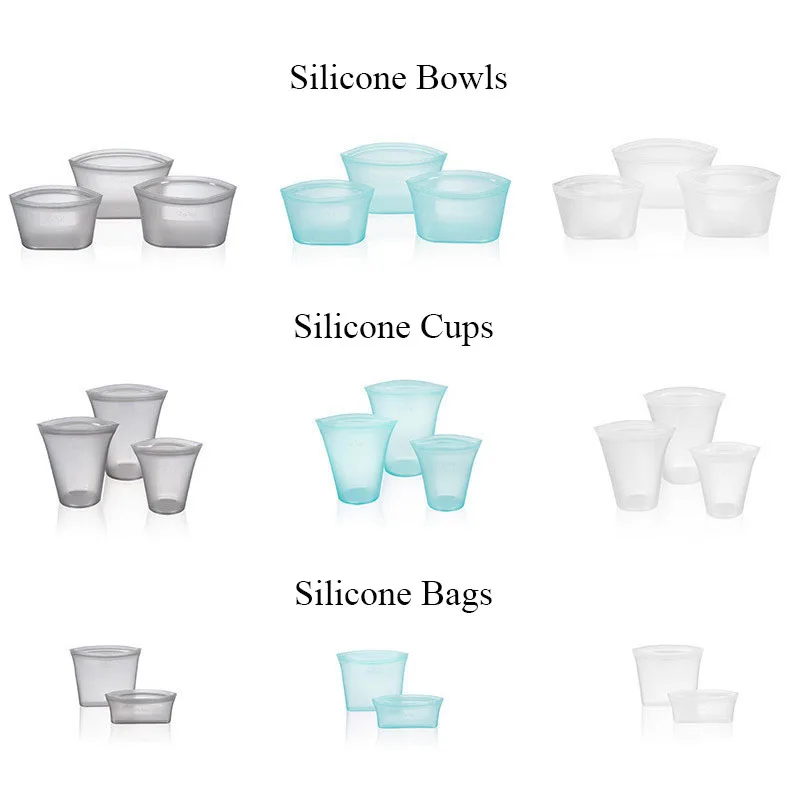 Sqinans 3pcs Set Kitchen Storage Zip Top Containers Reusable Zip Silicone Food Storage Containers Leakproof Zip Lock Containers Buy At The Price Of 2 95 In Aliexpress Com Imall Com