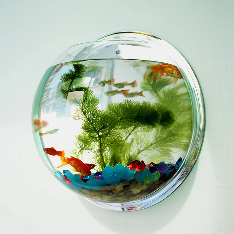 Креативная настенная вешалка, органайзер, акриловая подвесная Рыбная чаша, украшение дома, аквариумы, цветочный горшок, Декор, ваза для цветов
