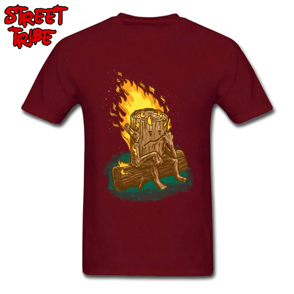 Bad Day Log Gift Thanksgiving Day Pure Cotton Crew Neck Mens Tops Shirts Casual Tops Shirt 2018 Hot Sale Short Sleeve T Shirt Bad Day Log maroon