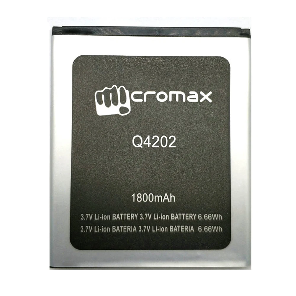 

For Micromax Q4202 3.7V Battery 1800mAh Cell Phone Batteria Li-Ion Lithium Rechargeable Bateria Pack Replacement