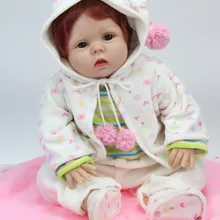 22 дюйма 55 см Милая силиконовая кукла-младенец дети Juguetes Реалистичная кукла-младенец Игрушки для мальчиков и девочек