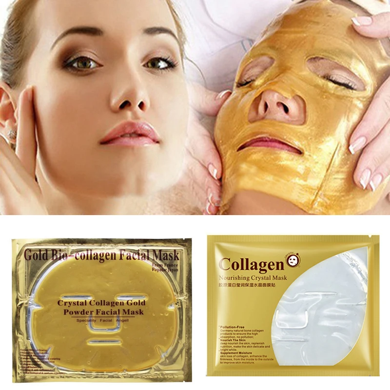 10 шт Bioaqua 24K Золотая коллагеновая маска для лица Кристальное золото коллагеновые маски для лица увлажняющая Антивозрастная маска для ухода за кожей Корейская маска