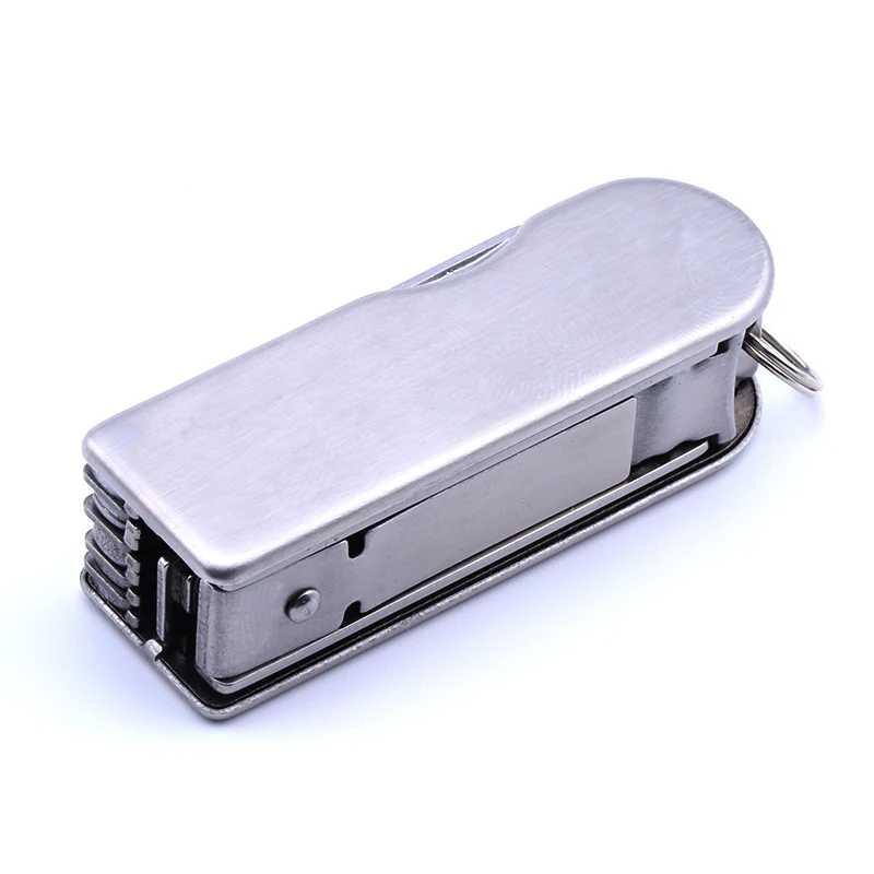

Multi-function nail clipper single stainless steel portable folding keychain Swiss knife