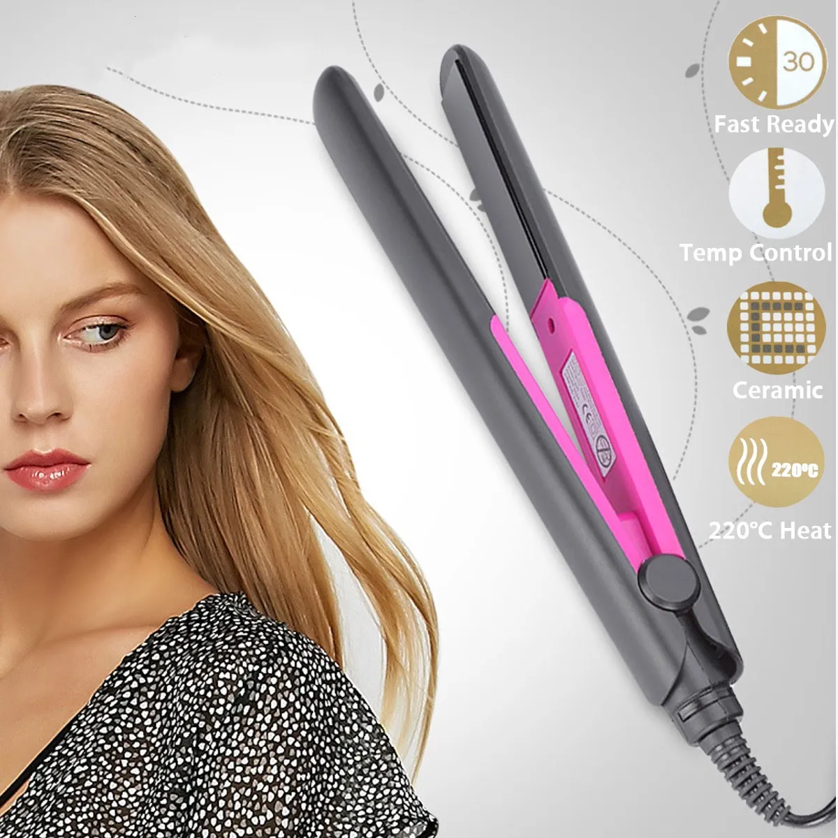 

Fast Heating Flat Iron Straightening Irons Styling Tools Professional Ceramic Tourmaline Plate Perm Hair Straightener