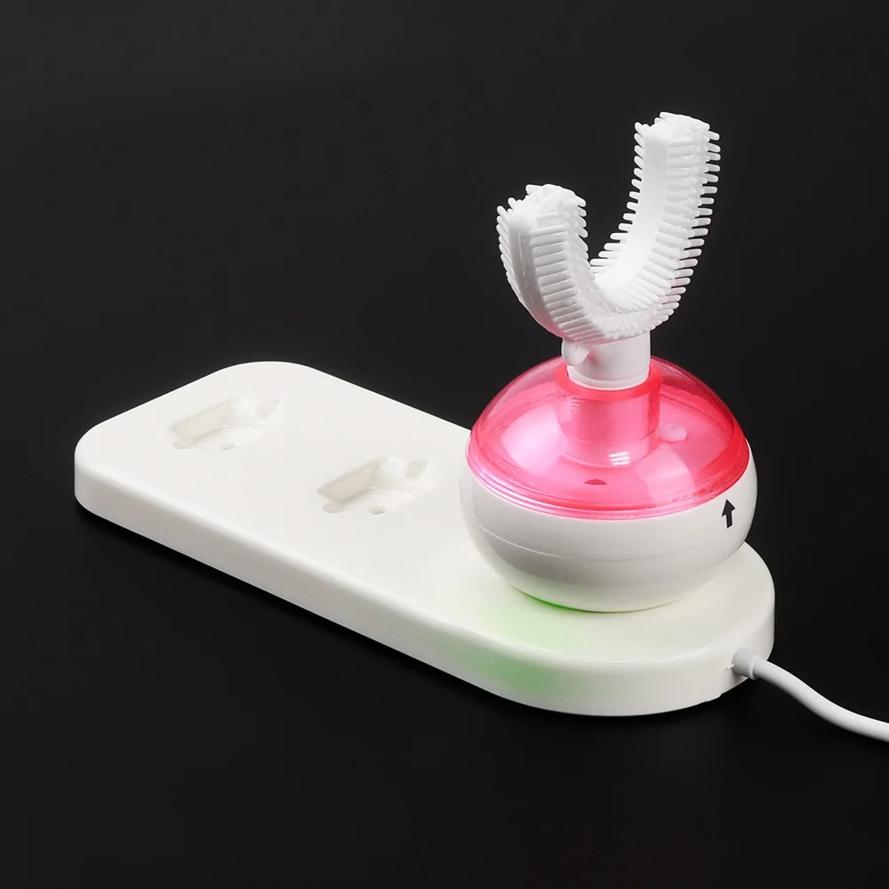 

15 Seconds Intelligent Automatic Electric Kids Toothbrush USB Charger Ultra Sonic 360 Degrees U Shape Child Tooth Brush