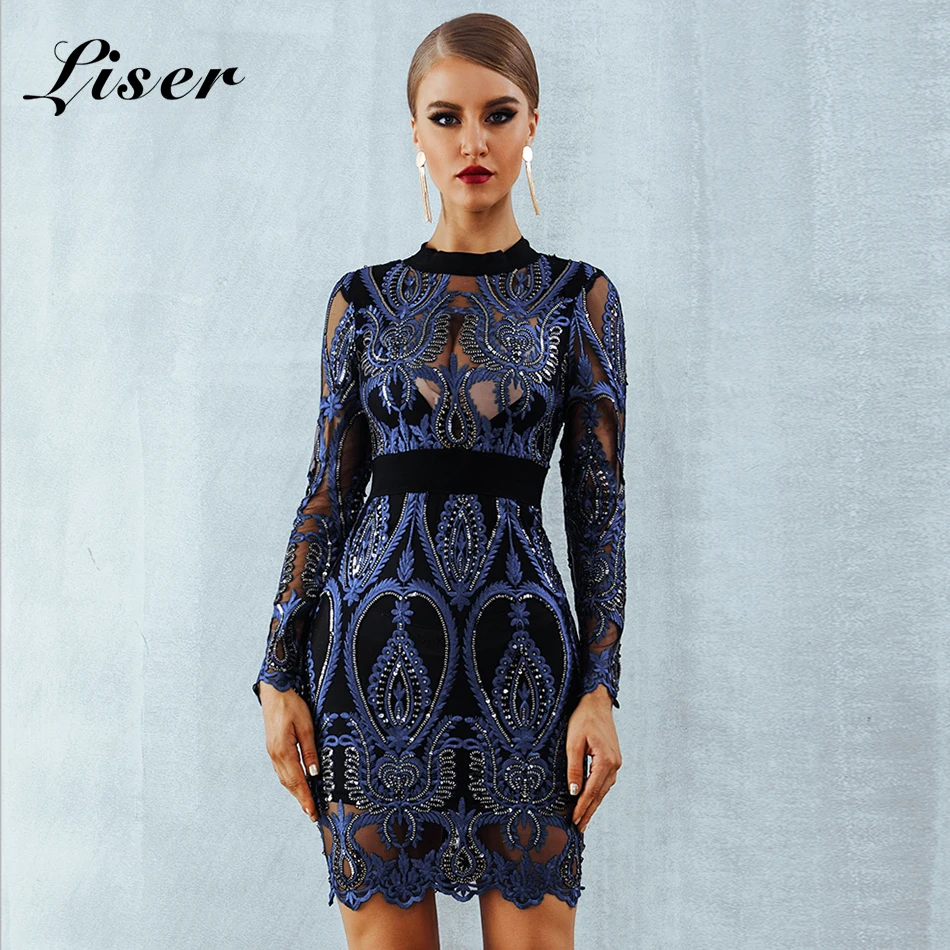 

Liser 2019 New Summer Women Dress Turtleneck Lace Dress Sexy Bodycon Elegant Evening Party Red Navy Green Mini Dresses Vestidos