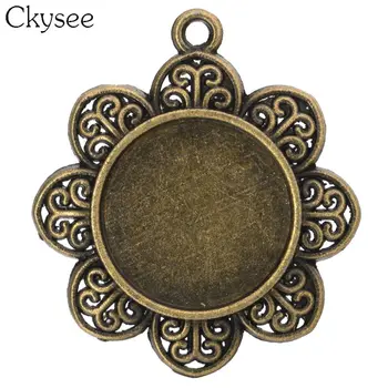 

Ckysee 10Pcs/lot 20mm Inner Size Cabochon Base Setting Pendants Diy Jewelry Findings Cabochons Tray Jewelry Findings Components