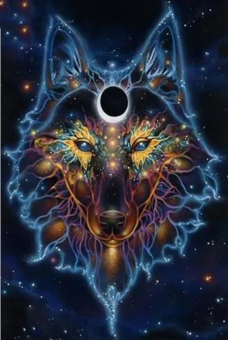 Square-3D-DIY-Full-Diamond-Painting-Psychedelic-Anime-Wolf-Moon-5D-DIY ...