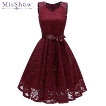 Коктейльные платья длиной до колена, сексуальное кружевное короткое вечернее платье с v-образным вырезом без рукавов