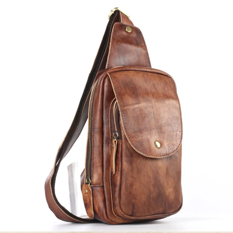 font b Men b font Genuine Leather font b Cross b font Body Chest font