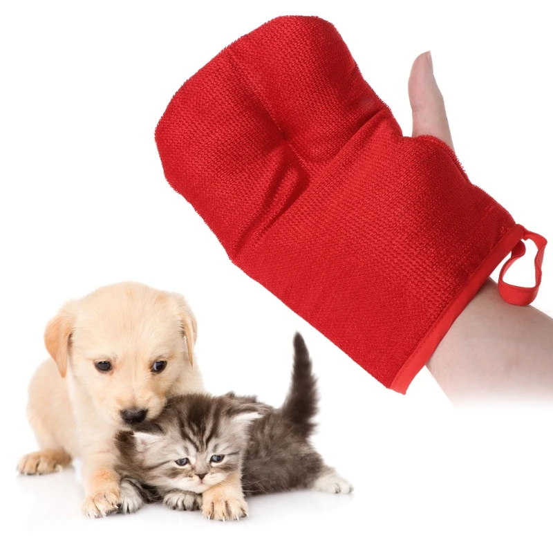 Перчатка для удаления шерсти домашних животных, инструмент для ухода за шерстью, массажный мягкий ворс для собак и кошек