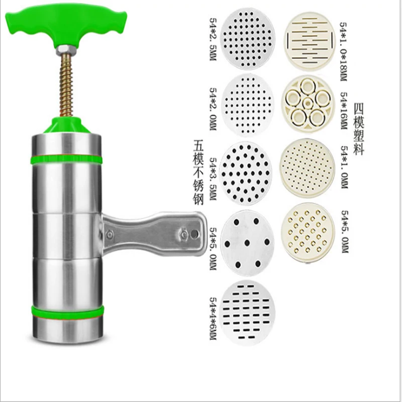 Руководство макаронами машина дома ручной работы из нержавеющей стали лапши нажатия машина различных форм Овощной Фрукты соковыжималка 8