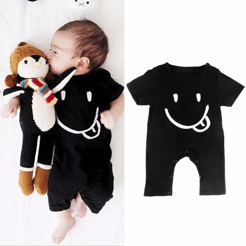 

Puseky 2017 Fashion Baby Romper Infant Newborn Bebes Boy Girl Clothes Autumn Spring Long Sleeve Smiling Face Jumpsuit Rompers