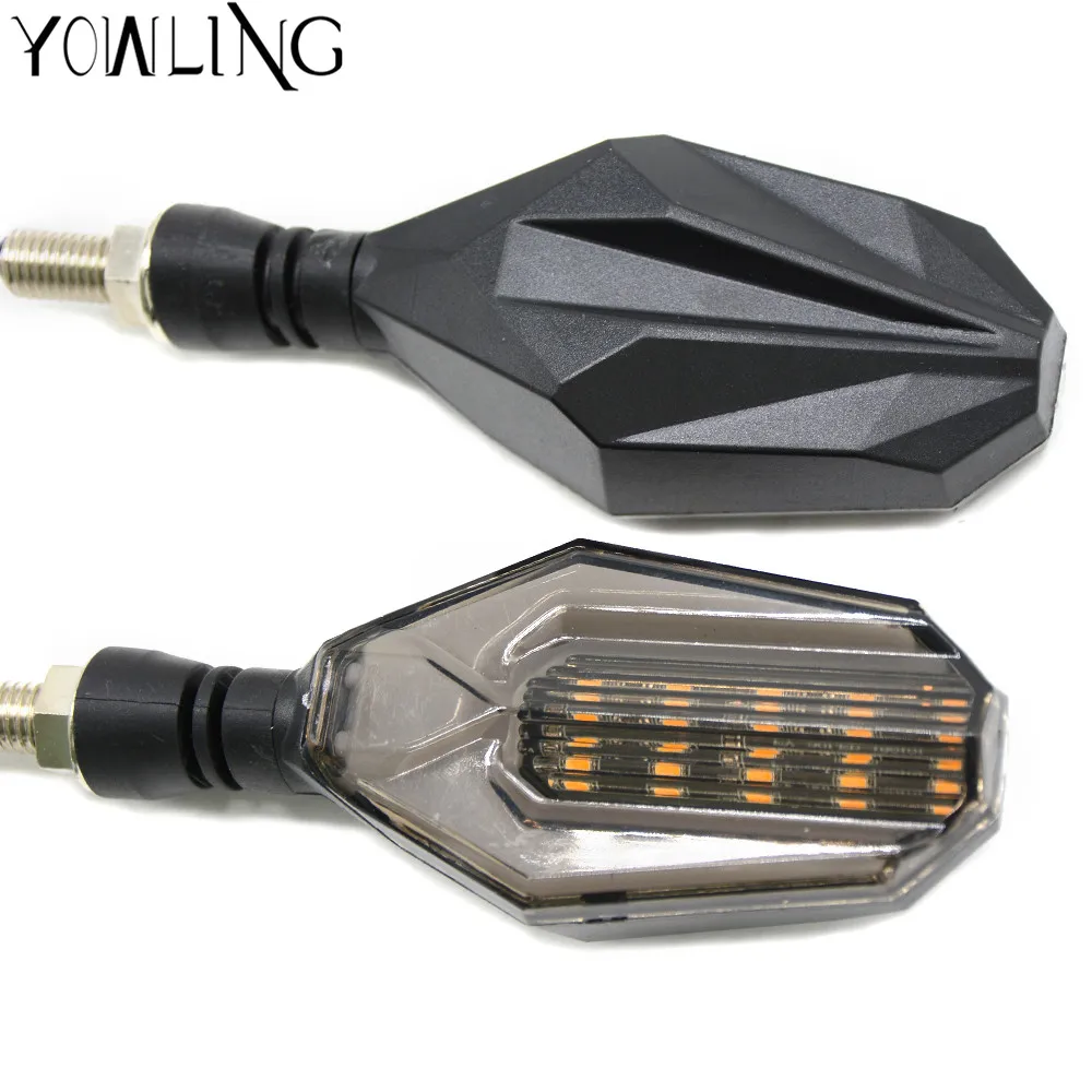 Black Amber Motorcycle 12V Flush bonading Mini LED Turn Signal Lights for Yamaha YZF R1 R6 R6 SFZ1S FAZER Z900 Z800 ER-6N RC390