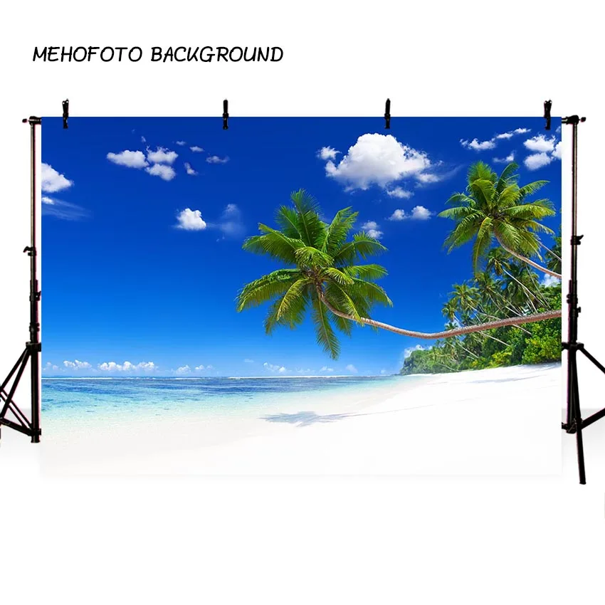 

Photography Backdrop Summer Blue Sky Sea Sunny Beach Coconut Tree Background Photophone Photocall Photo Studio Prop F3259