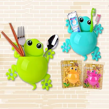 

Cartoon Sucker Gecko Toothbrush Holder Wall Suction Hook Tooth Brush Holder Home Decor For Kids Bathroom Accessories