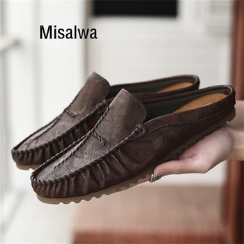 

Misalwa Luxury Men Summer Slippers Indoor Anti-skid Hotel Clothing Store Customer Shoes Mens Slides Casual Loafers Flats