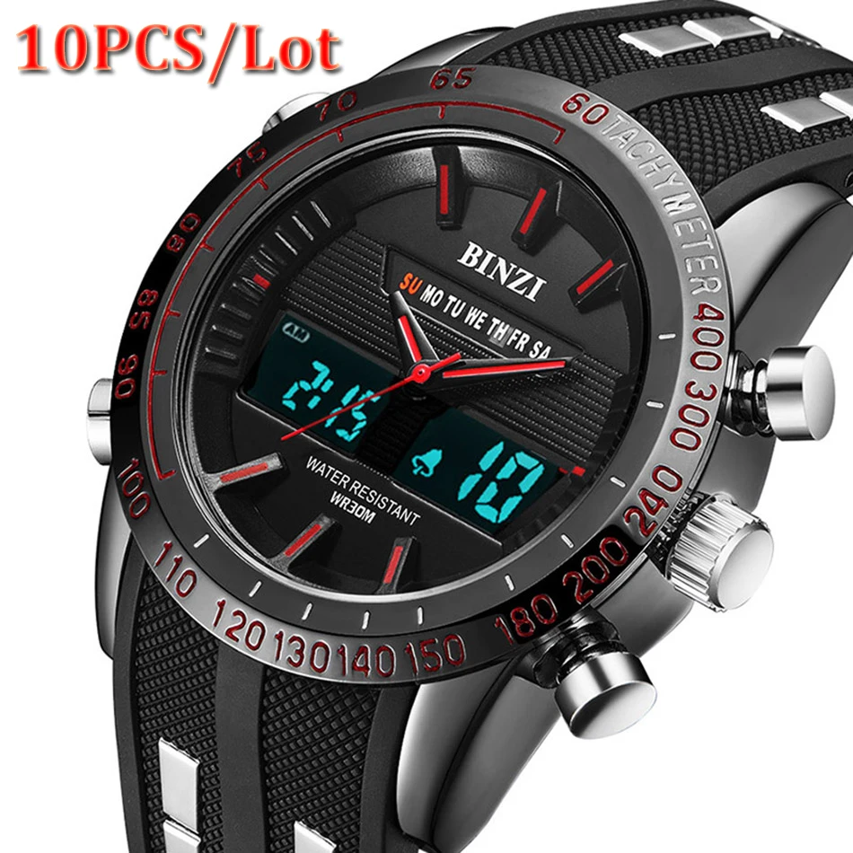 

Wholesale Luxury Brand Watches Men 10PCS/Lot Sports Watches Waterproof LED Digital Quartz Military Wrist Watch Relogio Masculino