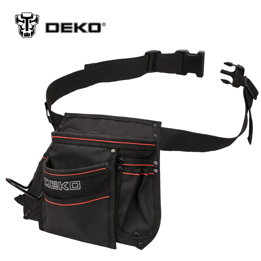 

DEKO 12-pocket Waist Tool Bag 600D Oxford Cloth Waterproof Bag Large Capacity W/ Adjustable Belt